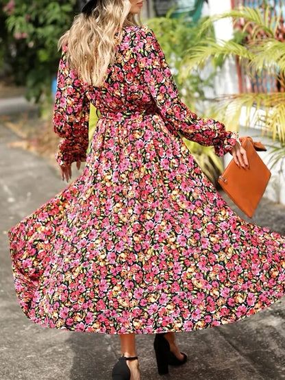 Warda Floral Print Wrap Dress