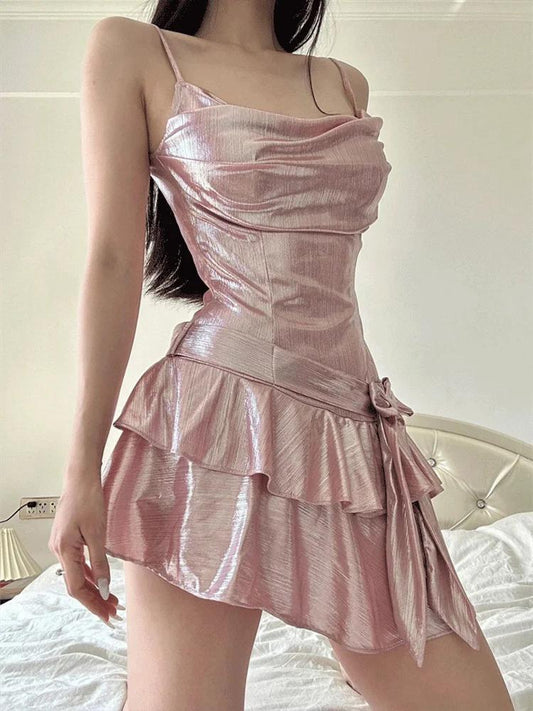 Twinkle Flare metallic jurk