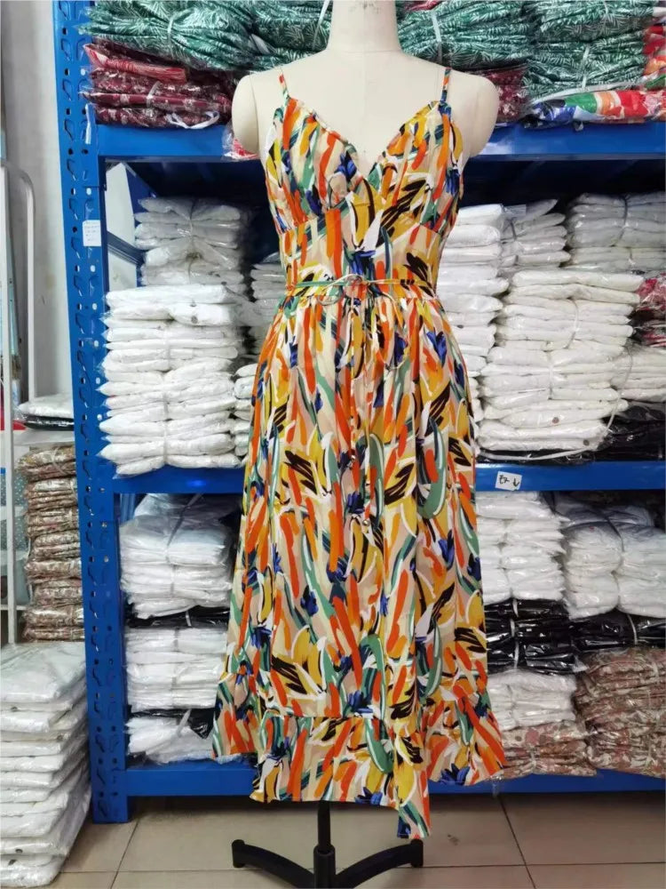 Chic Colorful Midi Dress